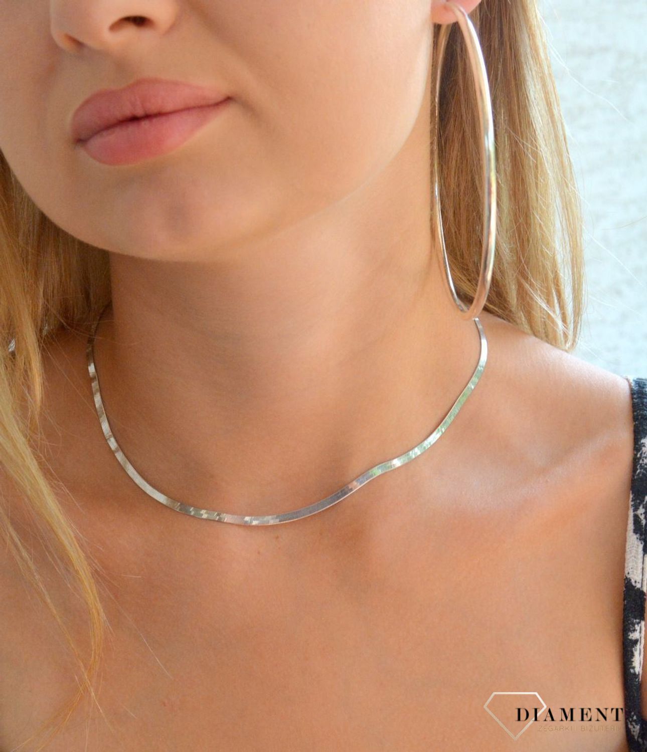 Srebrny naszyjnik taśma 925 płaska żmijka 3 mm DIA-LAN-11898-925 3mm.jpg